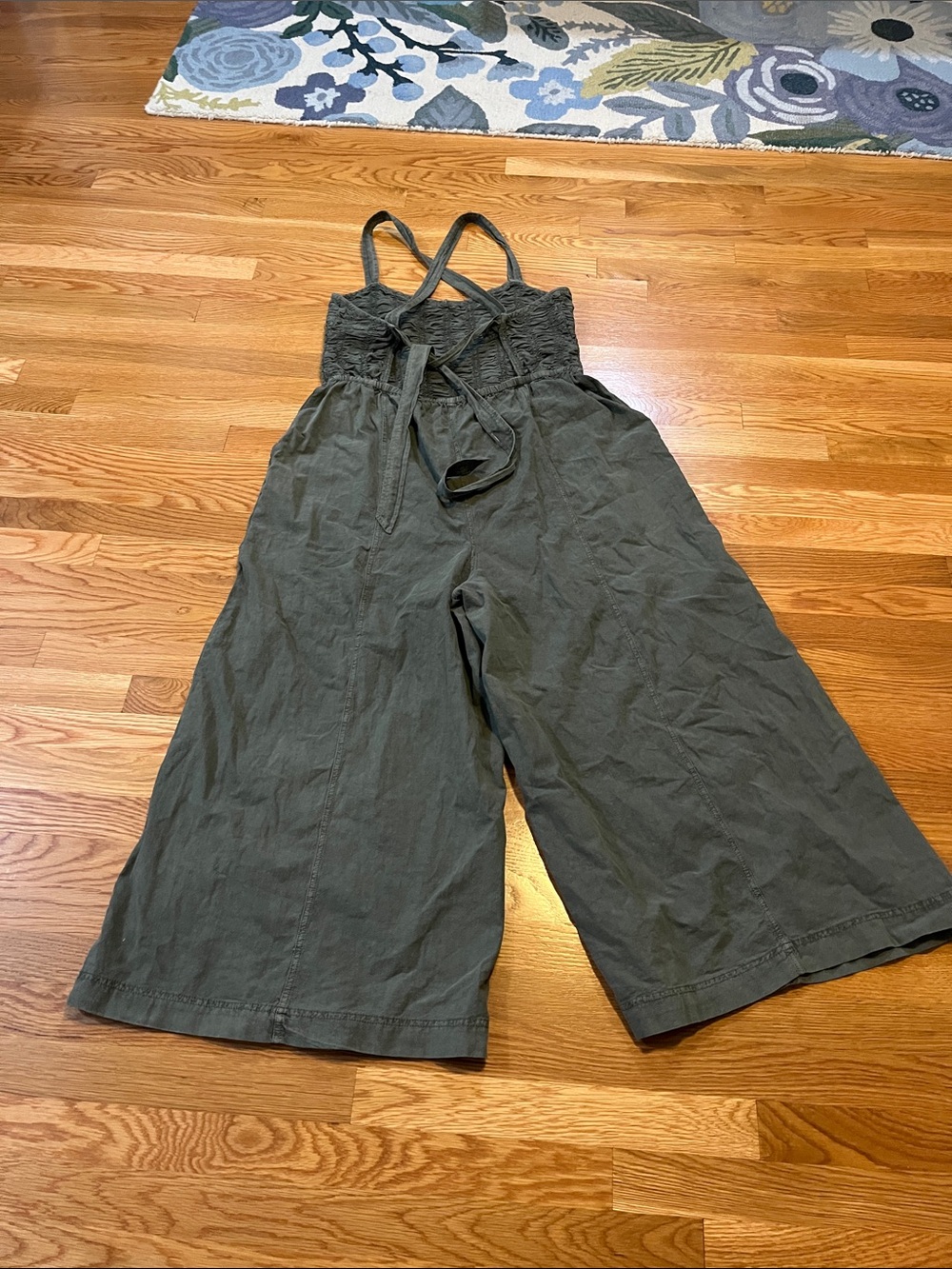 Free People Forever and Always Ruched Cotton Wide-Leg Jumpsuit Size XL NWT - Picture 13 of 16